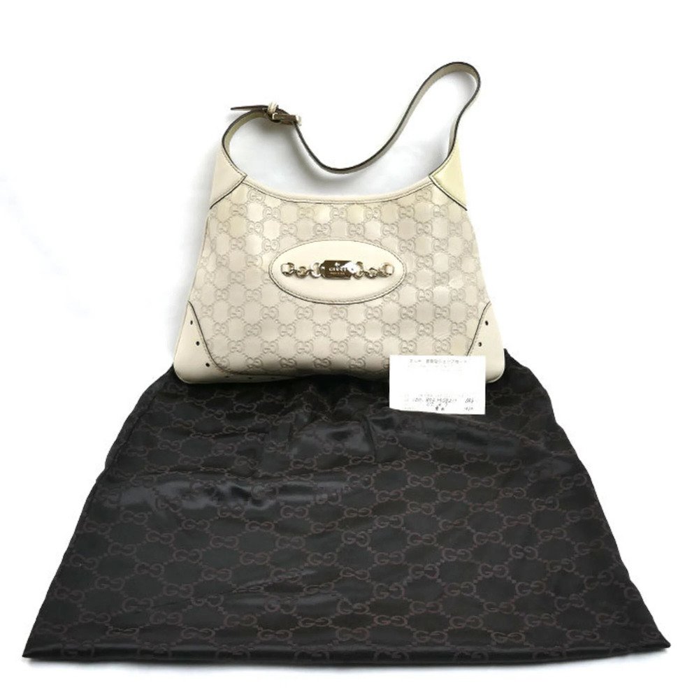 GUCCI Guccissima One-Shoulder Bag, White, 145778, Women's - Picture 9 of 9
